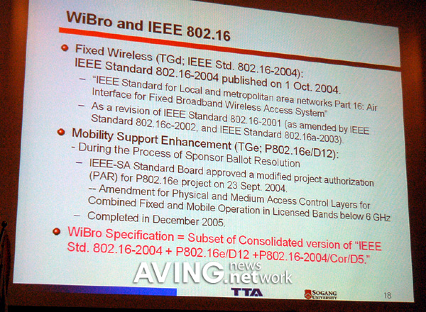 [Wireless Broadband World Forum 2006] WiBro Standardization in Korea ...