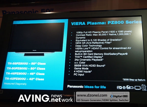 Panasonic incorporates THX certification in its 2008 PZ800 VIERA HD plasma  TV series < Tech & Bio < Article - AVING NEWS