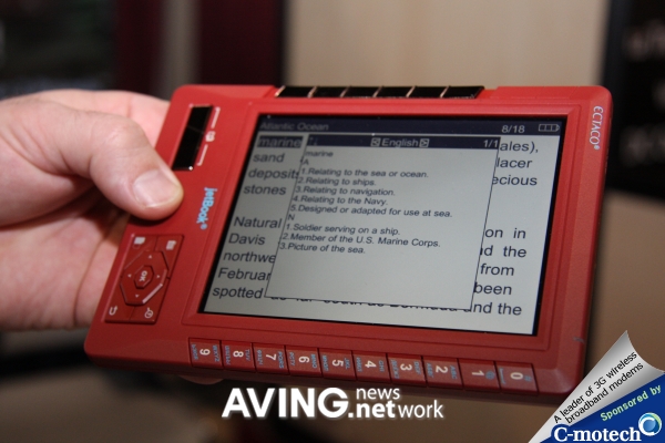 ECTACO to present its e-book device 'jetBook' storing thousands of books