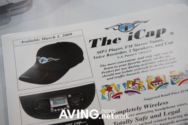 A multi-function cap 'iCap' equipped with a mp3 player and a built-in ...